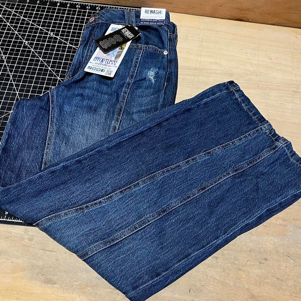 Rewash Women's Blue and Navy Jeans